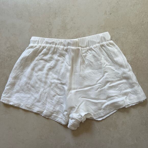 Showpo White Tassel Drawstring Lined Shorts Size 4 - Picture 2 of 6